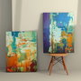 Wallity Conjunto de 2 Lienzos Decorativos Multicolor 70 x 100 cm